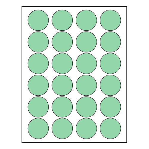 Barcodefactory 1.66x1.66 Laser Foil  Label [Green] BAR-RL-166-CIR-24-G