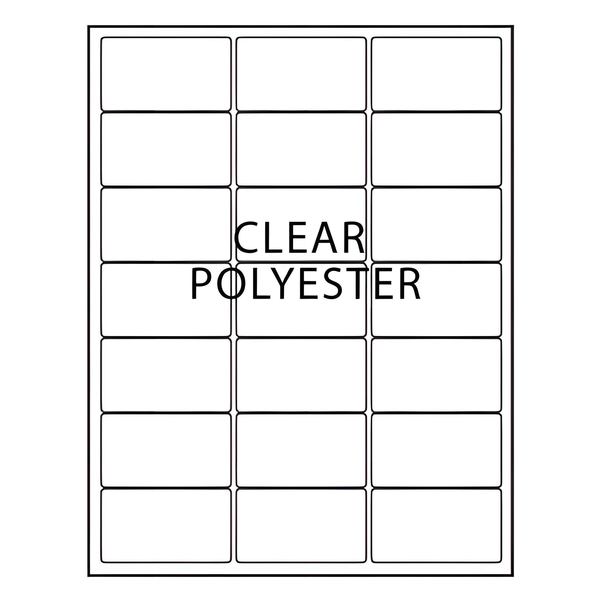BarcodeFactory 2.625 x 1 Clear Polyester Laser Label Sheet BAR-RL-2625-1-30-CL