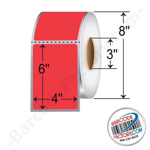 Barcodefactory 4x6  TT Label [Perforated, Red] CRP400600P1P38F