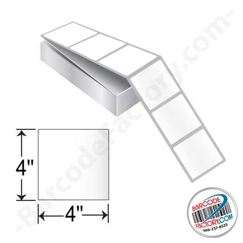 Barcodefactory 4x4  DT Label [Fanfold, Perforated] BAR-DT-4-4-FF
