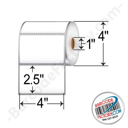 Barcodefactory 4x2.5  TT Label [Perforated] 4025DD1T10