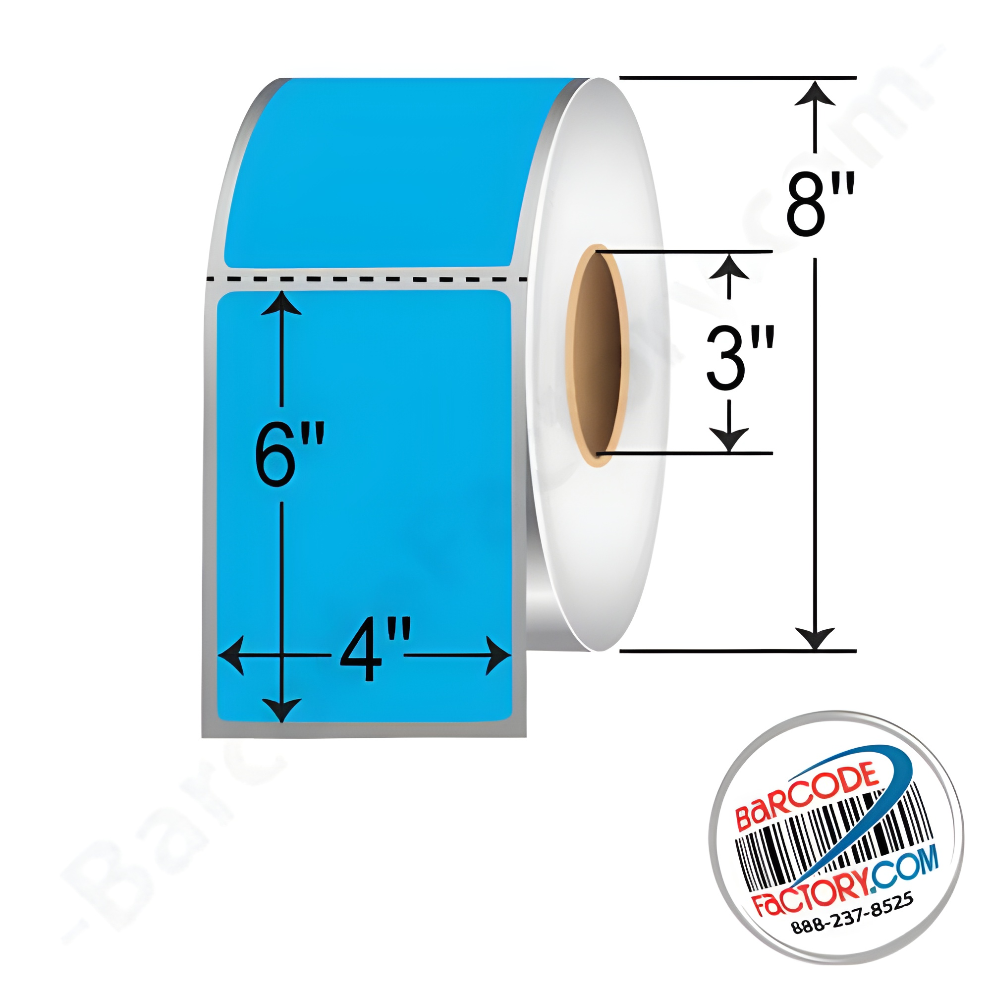 Barcodefactory 4x6  TT Label [Perforated, Fluorescent Blue] 640102