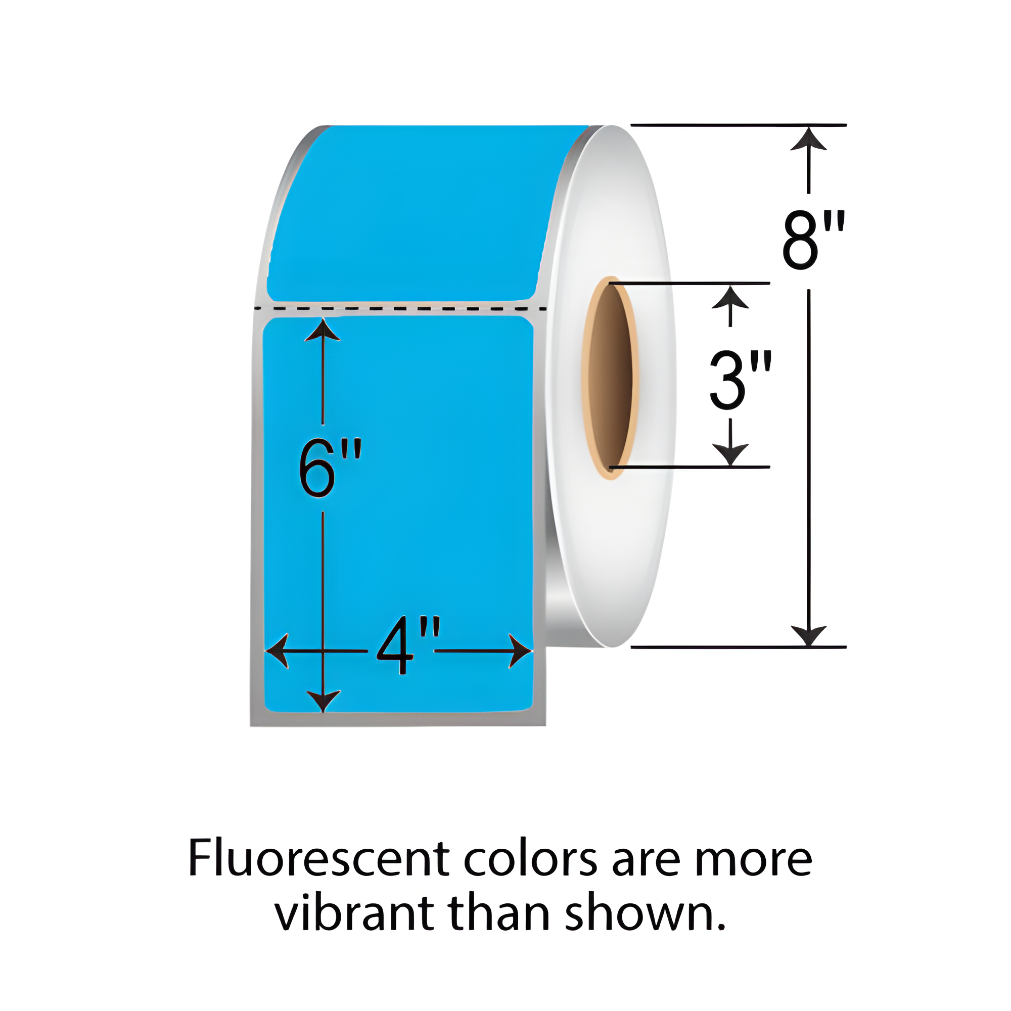 Barcodefactory 4x6  TT Label [Perforated, Fluorescent Blue] FBP400600P1P38F