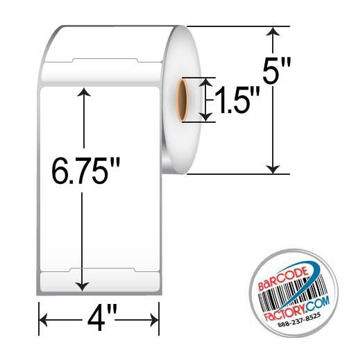 Barcodefactory 4x6.75  DT Label [2up, Slit] GD-L-DT40675RPS