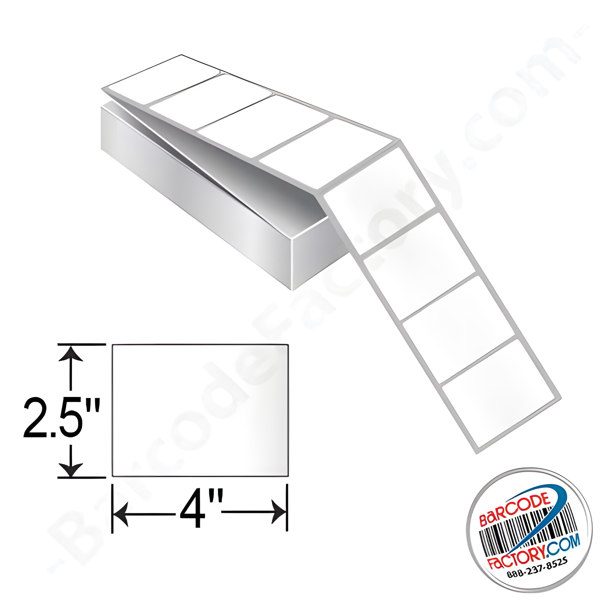 Barcodefactory 4x2.5  TT Label [Fanfold, Perforated] 670858