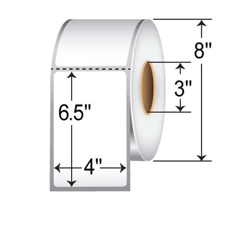 Barcodefactory 4x6.5  DT Label [Premium Top Coated, Perforated] 4065LH1D10