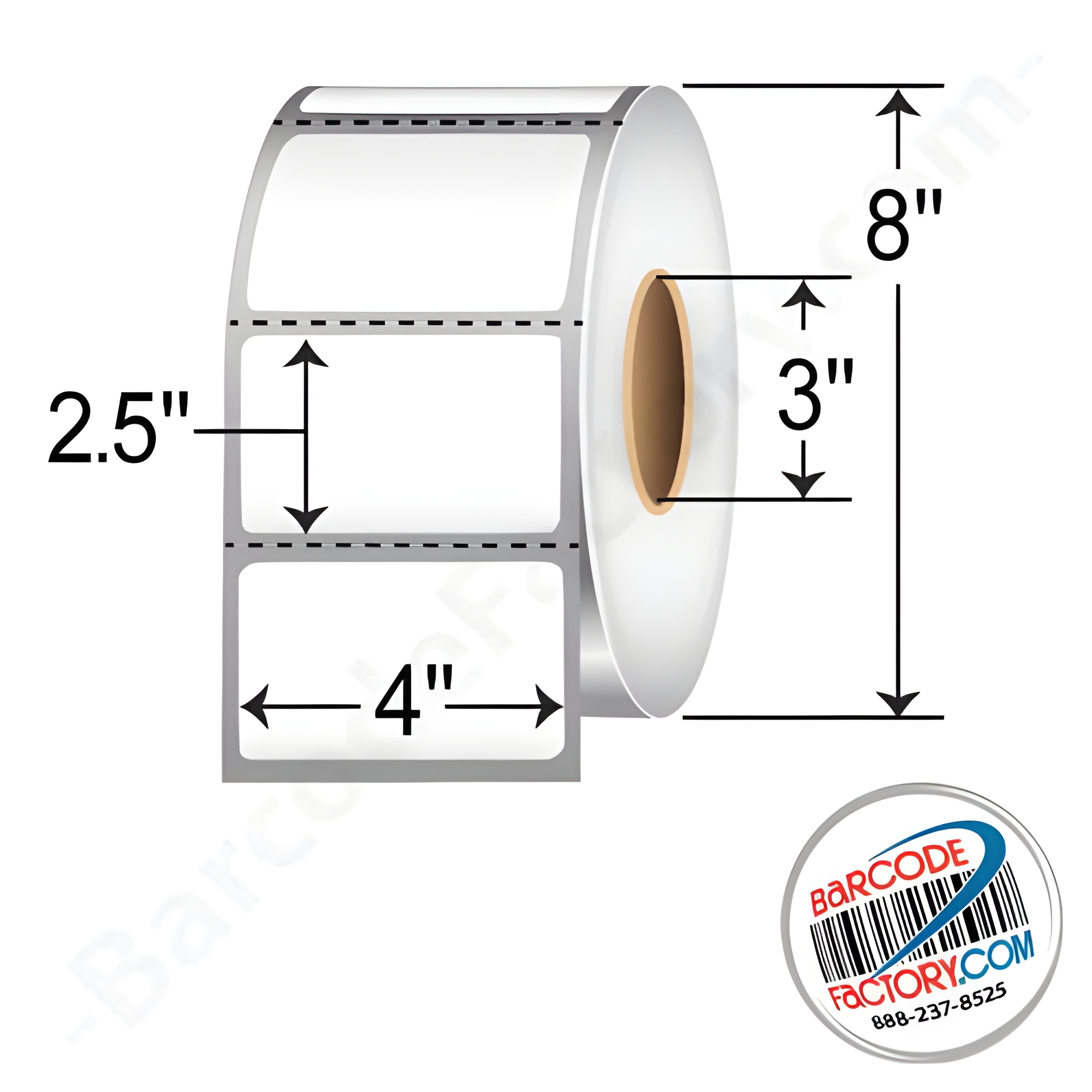 R-45-25-2500-3 - Barcodefactory 4.5x2.5 TT Label [Perforated]