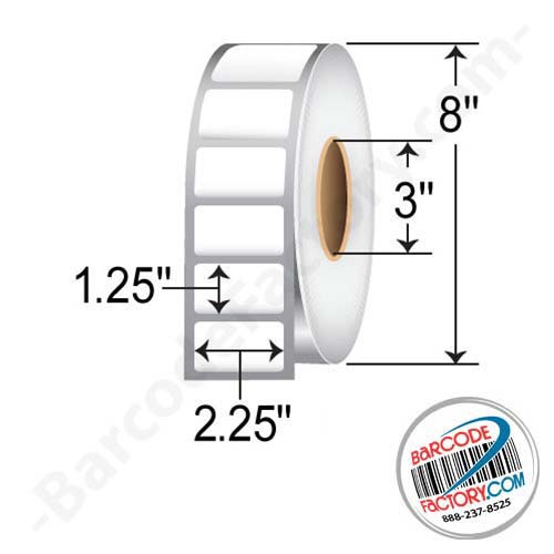 Barcodefactory 2.25x1.25  DT Label [Premium Top Coated, Perforated] RD-225-125-4450-3