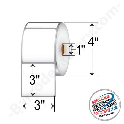 Barcodefactory 3x3  DT Label [Premium Top Coated, Perforated] RD-3-3-500-1