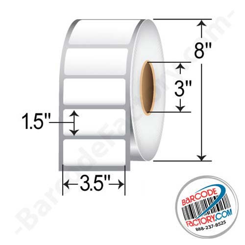Barcodefactory 3.5x1.5  DT Label [Premium Top Coated, Perforated] RD-35-15-3600-3