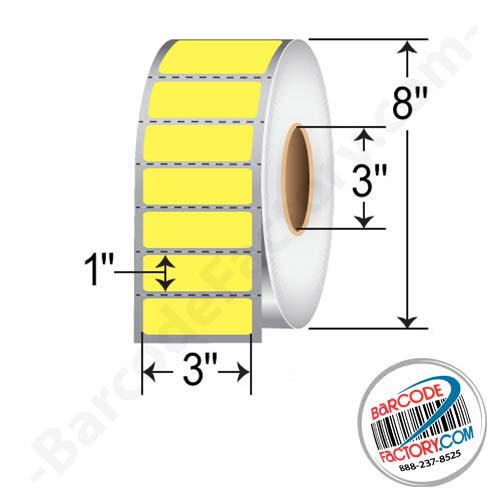 Barcodefactory 3x1  TT Label [Perforated, Yellow] RFC-3-1-5500-YL