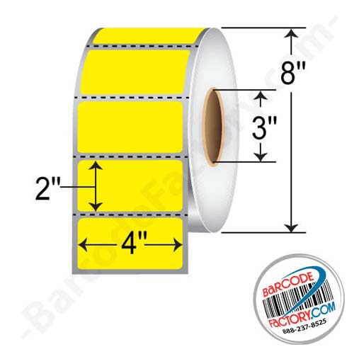 Barcodefactory 4x2  TT Label [Perforated, Yellow] RFC-4-2-2900-YL