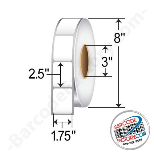 Barcodefactory 1.75x2.5  TT Label [Perforated] RT-175-25-2500-3