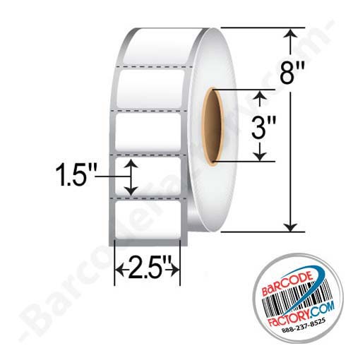 Barcodefactory 2.5x1.5  TT Label [Perforated] RT-25-15-3600-3-EA
