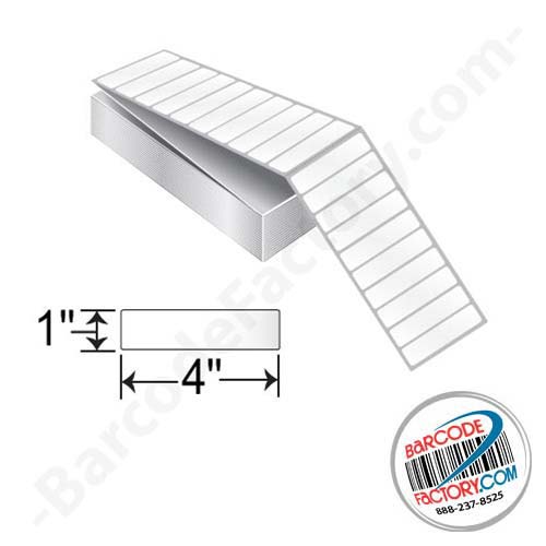 Barcodefactory 4x1  TT Label [Fanfold, Perforated] RT-4-1-10500-FF