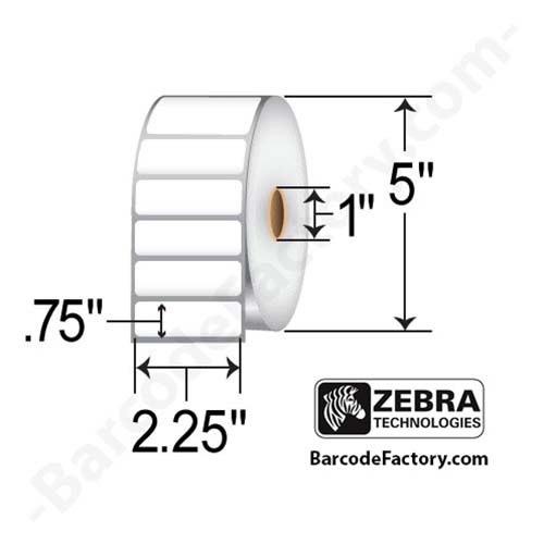 Zebra Z-Perform 2000D 2.25x0.75  DT Label [Perforated] 10015785