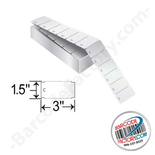 Barcodefactory 3x1.5  TT Label [Perforated, Horseshoe Hole, Notched] RTAG-3-15-4000-FF