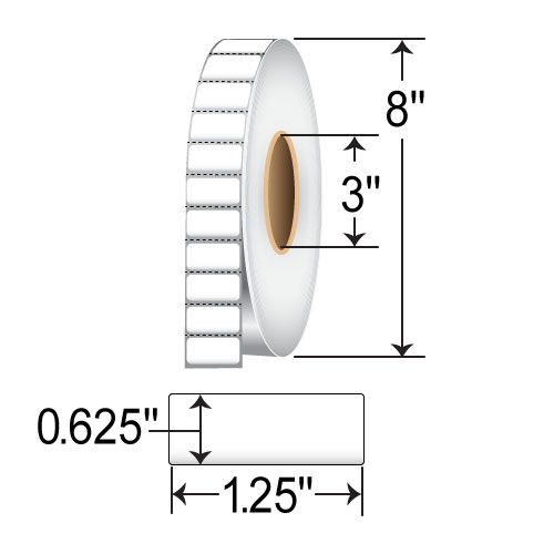 Barcodefactory 1.25 x 0.625 BAR-TT-125-625P1P