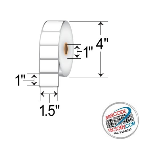 BarcodeFactory 1.5 x 1 Direct Thermal 4 Pack BAR-RD-15-1-1375-1-4PACK