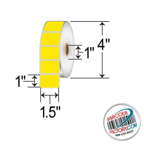 Barcodefactory 1.5x1  DT Label [Perforated, Yellow] RD-15-1-1375-YL