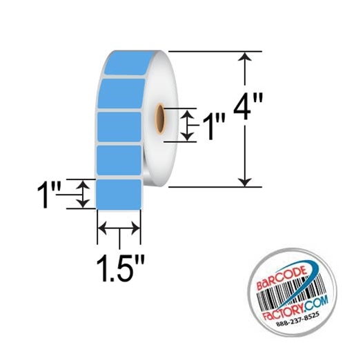 Barcodefactory 1.5x1  DT Label [Perforated, Blue] RD-15-1-1375-BL