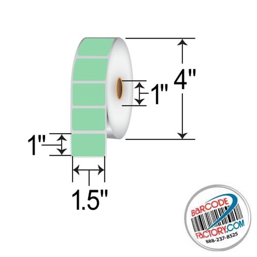 Barcodefactory 1.5x1  DT Label [Perforated, Green] RD-15-1-1375-GR