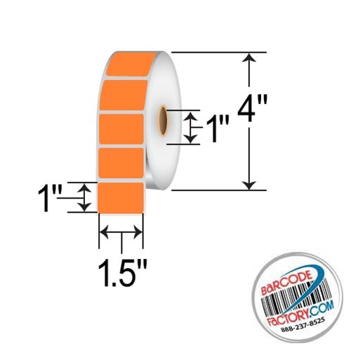 Barcodefactory 1.5x1  DT Label [Perforated, Orange] RD-15-1-1375-OR