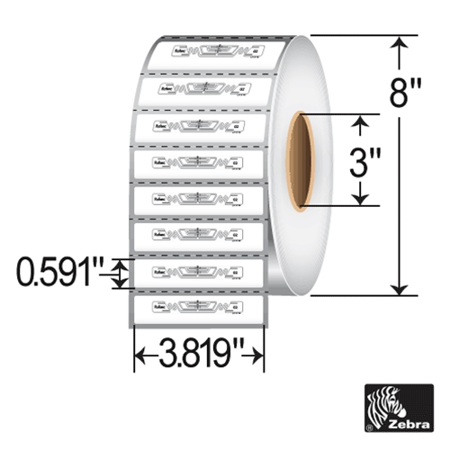 Zebra 3.819x0.591 ShortDipole RFID Labels 10018354