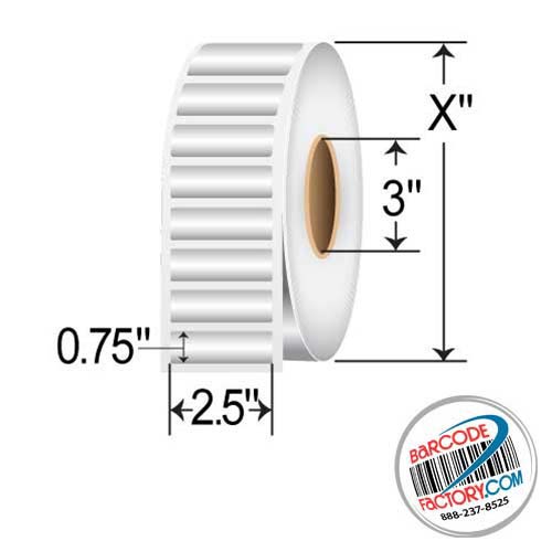 BarcodeFactory 2.5x0.75 TT Label [Non-Perforated] BAR-25-75-6500-MSIL