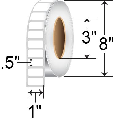 Barcodefactory 1x0.5 Polyester TT Label [Tamper-Evident] BAR-1-05-2500-DST