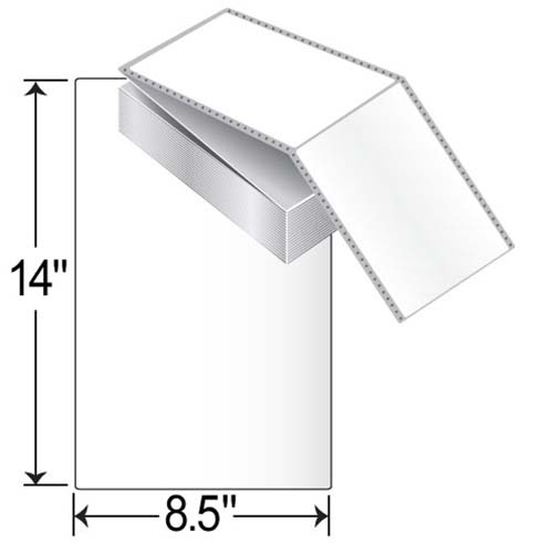 Barcodefactory 8.5x14 PolyKim/Kimdura Inkjet Label [Fanfold, Perforated] GD-L-EP-85141F