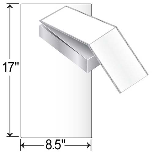 Barcodefactory 8.5x17 PolyKim/Kimdura Inkjet Label [Fanfold, Perforated] GD-L-EP-85171F