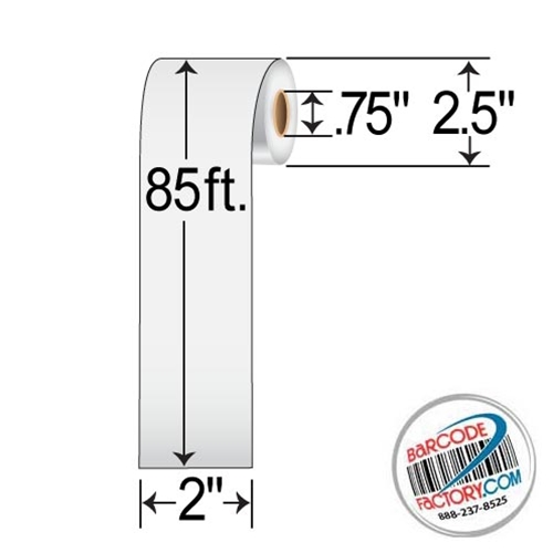 BarcodeFactory 2in x 85ft Linerless Labels [Non-Perforated] L-LL-201C25