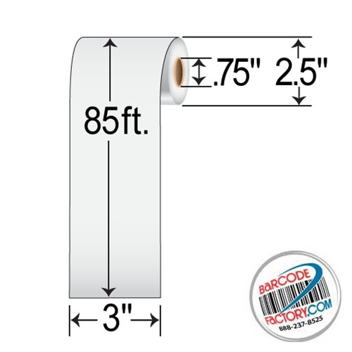 BarcodeFactory 3in x 85ft Linerless Labels GD-L-LL-301C25-CASE