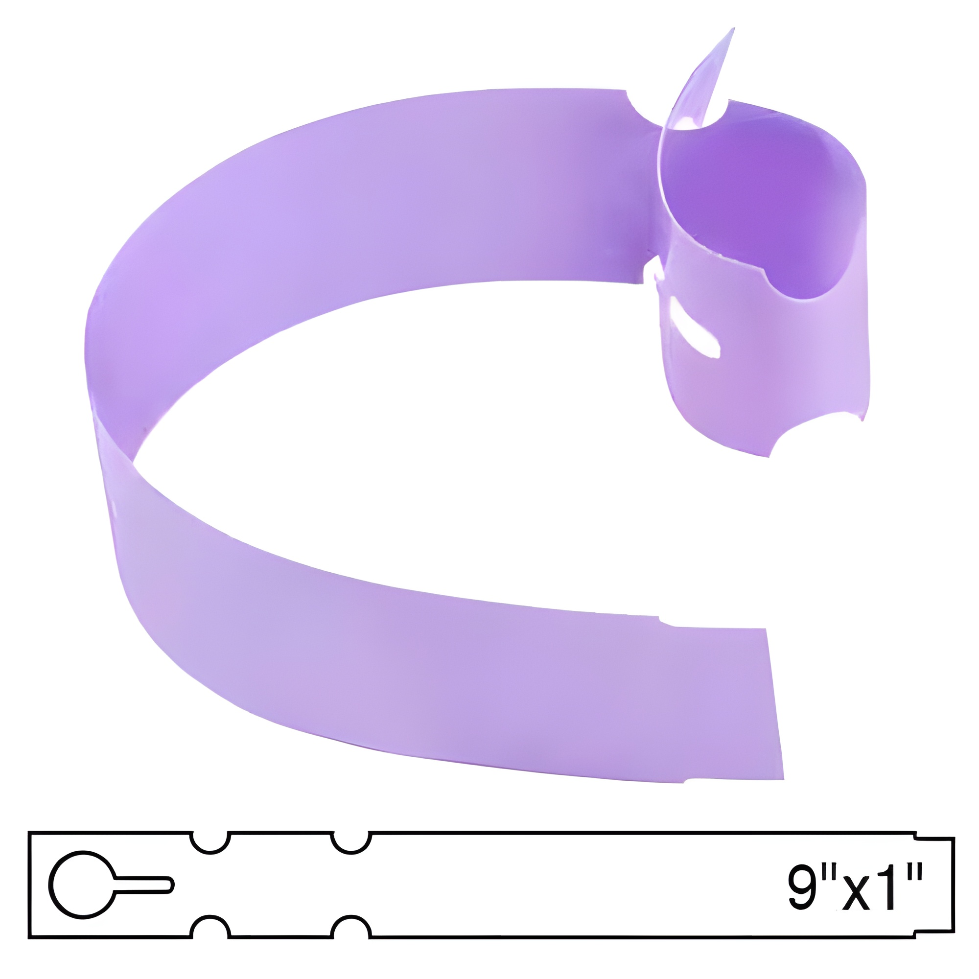 BarcodeFactory 9x1 Thermal Lavender Tree Wrap Tags [Non-Perforated] BAR-WP9X1-LA