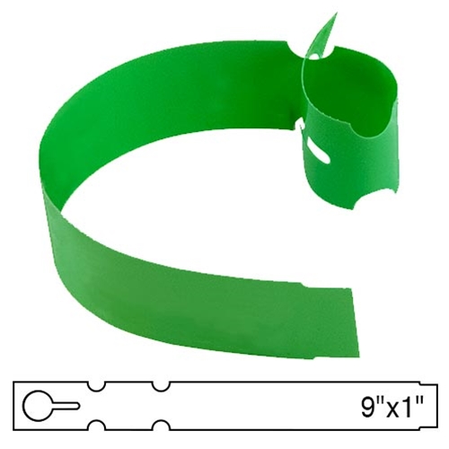 BarcodeFactory 9x1 Thermal Green Tree Wrap Tags [Non-Perforated] BAR-WP9X1-GR