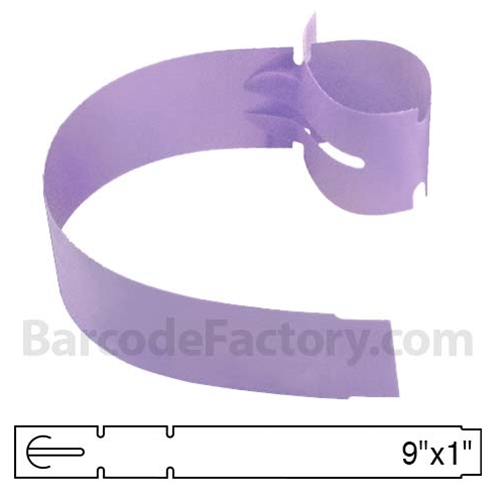 BarcodeFactory 9x1 Thermal Lavender Tree Wrap Tags BAR-WPT9X1-LA-EA