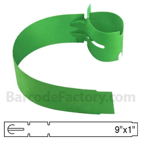 BarcodeFactory 9x1 Thermal Green Tree Wrap Tags BAR-WPT9X1-GR