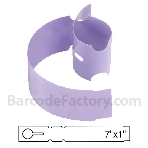 BarcodeFactory 7x1 Thermal Lavender Tree Wrap Tags Single Roll BAR-WP7X1-LA-EA