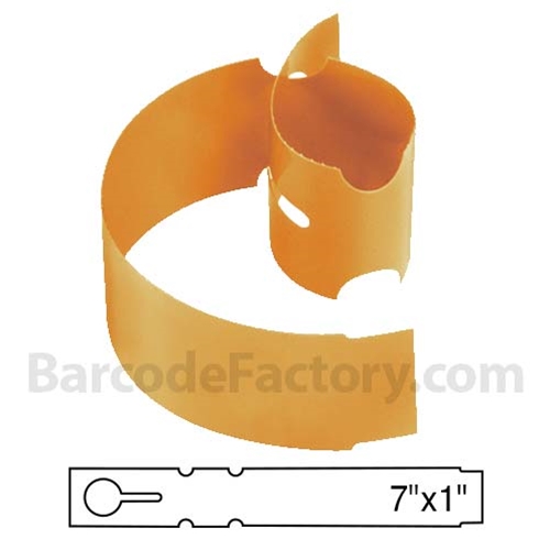 BarcodeFactory 7x1 Thermal Gold Tree Wrap Tags BAR-WP7X1-GO