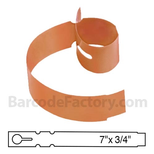BarcodeFactory 9x0.75 Thermal Orange Tree Wrap Tags BAR-WP9X07-OR