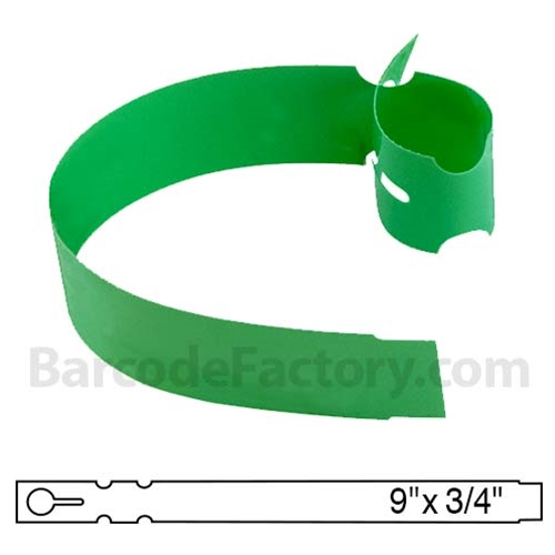 BarcodeFactory 9x0.75 Thermal Green Tree Wrap Tags BAR-WP9X07-GR