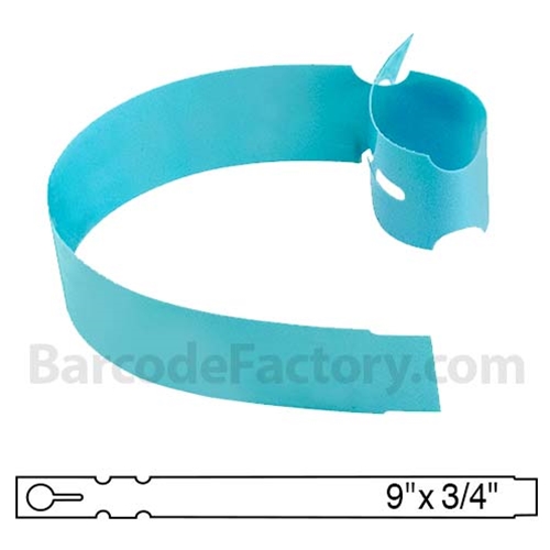 BarcodeFactory 9x0.75 Thermal Blue Tree Wrap Tags BAR-WP9X07-BL