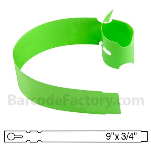 BarcodeFactory 9x0.75 Thermal Lime Tree Wrap Tags BAR-WP9X07-LM