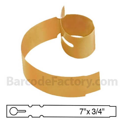 BarcodeFactory 7x0.75 Thermal Gold Tree Wrap Tags BAR-WP7X07-GO