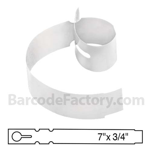 BarcodeFactory 7x0.75 Thermal White Tree Wrap Tags BAR-WP7X07-WH