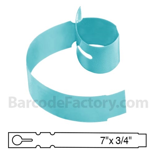 BarcodeFactory 7x0.75 Thermal Blue Tree Wrap Tags BAR-WP7X07-BL