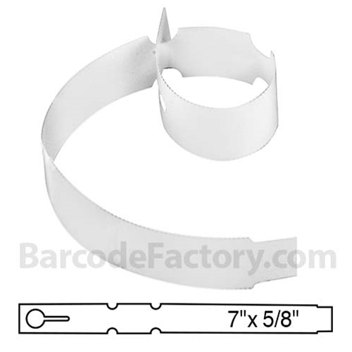 BarcodeFactory 7x0.625 Thermal White Tree Wrap Tags BAR-WP7X06-WH