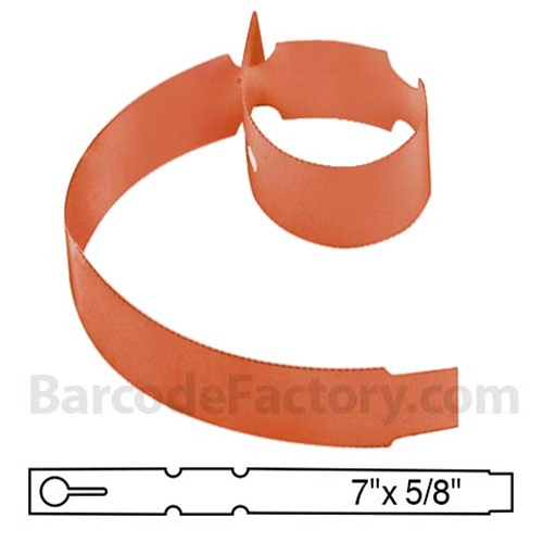 BarcodeFactory 7x0.625 Thermal Orange Tree Wrap Tags BAR-WP7X06-OR