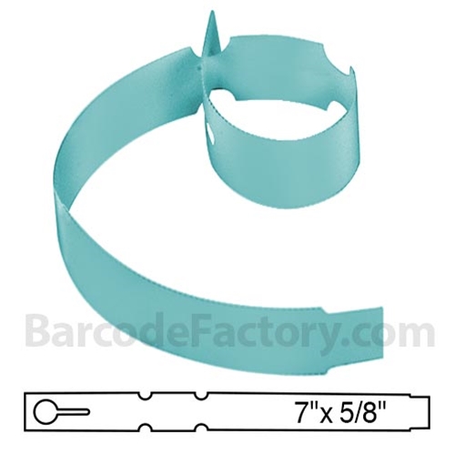 BarcodeFactory 7x0.625 Thermal Blue Tree Wrap Tags BAR-WP7X06-BL